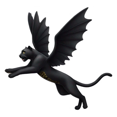 winged black leopard flying sticker