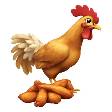 Chicken eating a chicken wing sticker