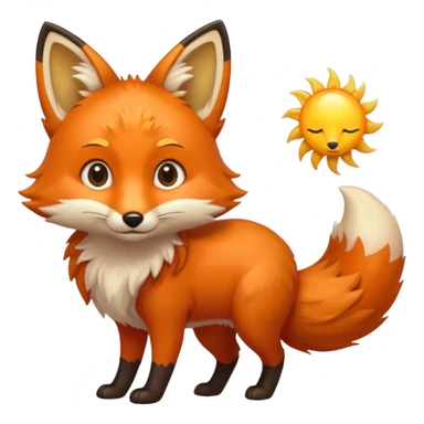 fox carrying a sun ☀️🦊 sticker