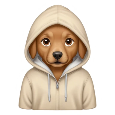 brown dog with hoodie sticker