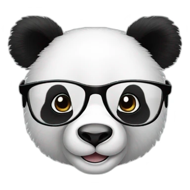 Generate an image of a geeky panda wearing glasses. Highlight its playful personality and enthusiasm for technology in the illustration sticker