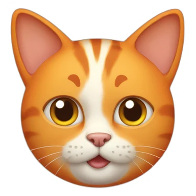 aN orange tubby cat with a cranked right ear sticker