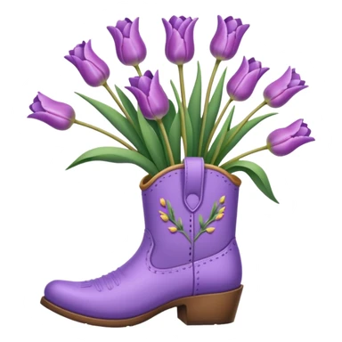 Create a singular cowboy boot filled with natural looking flowers ex. Lavender, baby’s breath, tulips etc  sticker