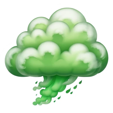 rising cloud of green smoke after explosion sticker