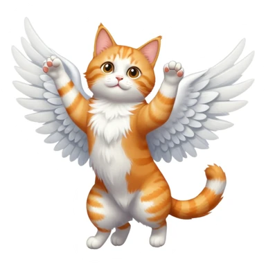 flying cat sticker