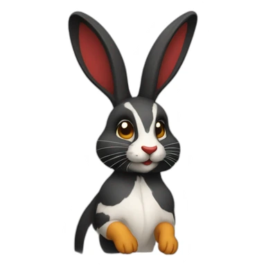 Lapine arlequin côté de visage gauche noir sticker