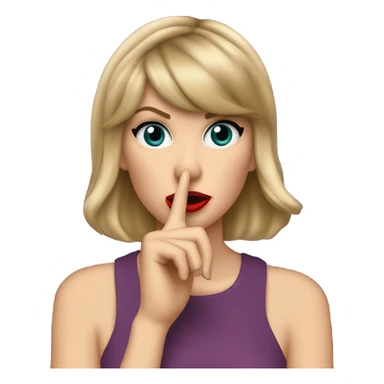 Taylor Swift doing the shh gesture with 1 finger sticker