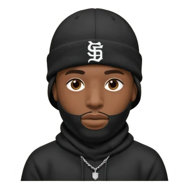 rapper khăn trùm mặt full đen có mũ len hãng MLB
 sticker