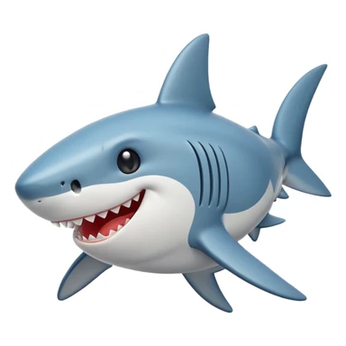 cartoonish shark, winking, emoji style sticker