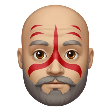 bald bearded man with face paint sticker