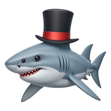 Shark with a top hat sticker