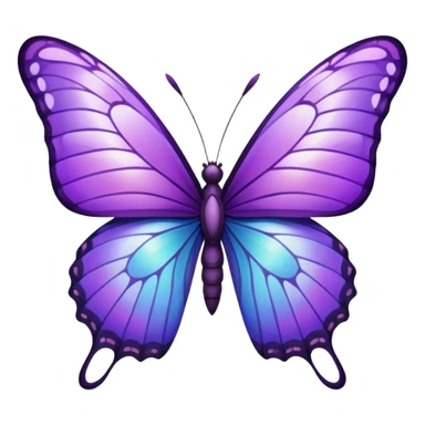 Purple butterfly with sharp ends on their wings sticker