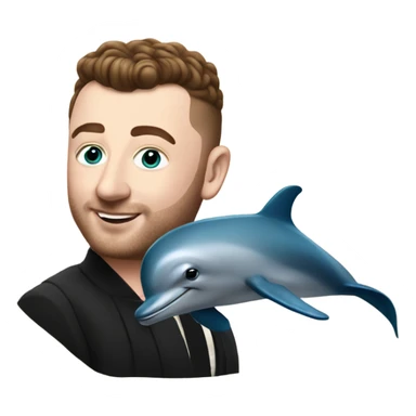 Sam Smith with a dolphin sticker