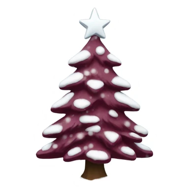 Snowy burgundy Christmas tree sticker