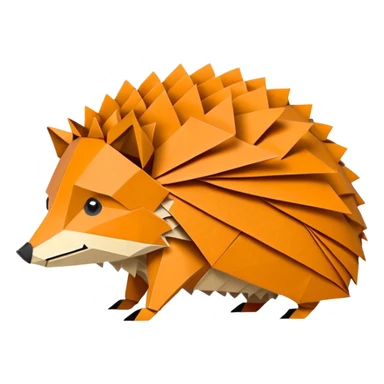 origami hedgehog half fox half hedgehog in color #A8FBD3 sticker