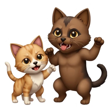 cat fight with dog sticker
