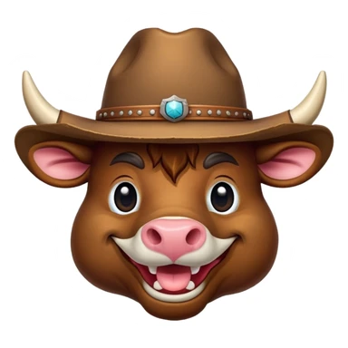 friendly anthropomorphised bull head sticker