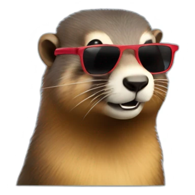 marmot with sunglasses sticker