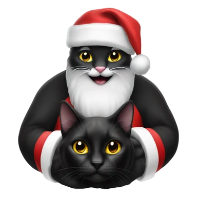 Black cat with santa head sticker
