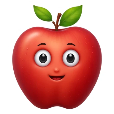 Worm peeking from apple sticker