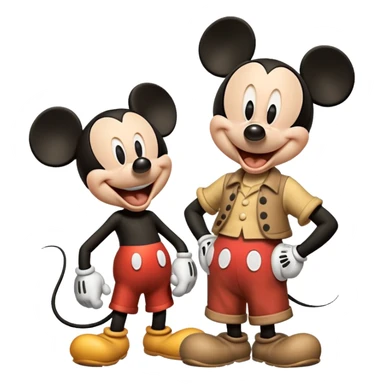 Goofy and Mickey Mouse side by side, both laughing sticker