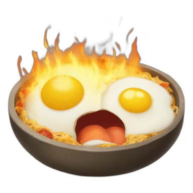 calcifer from howl's moving castle eat scrambled eggs sticker