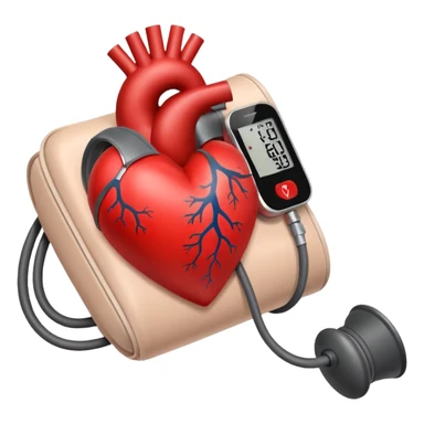 blood pressure cuff squeezing heart sticker