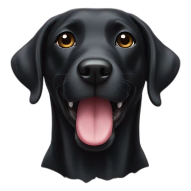 Black lab dog with bottom teeth showing  sticker