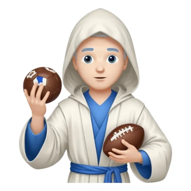 create white wizard with blue football ball sticker
