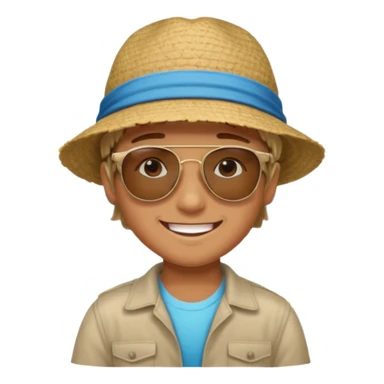 boy  at beach sticker