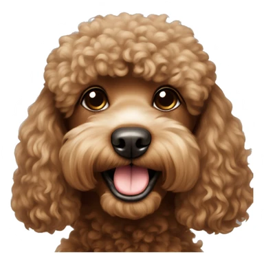Brown poodle smaller than light brown shitzu smiling sticker