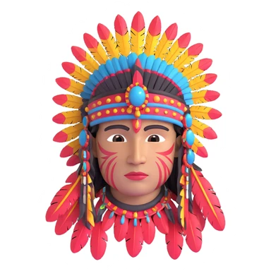 Toltec warrior with feathered headdress sticker