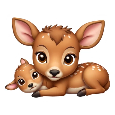 Cute baby deer sick sticker