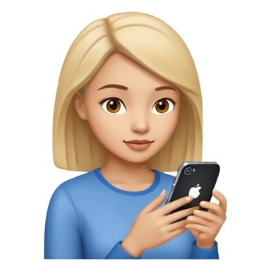 woman looking at phone sticker