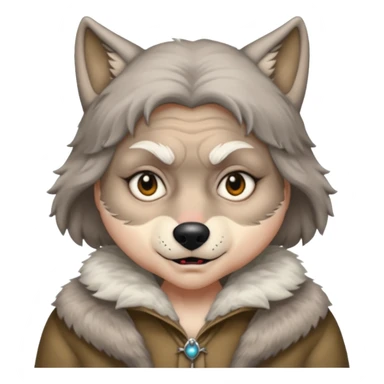 The big bad wolf is wearing Grandma's clothes, yet its face still looks like a wolf's. sticker
