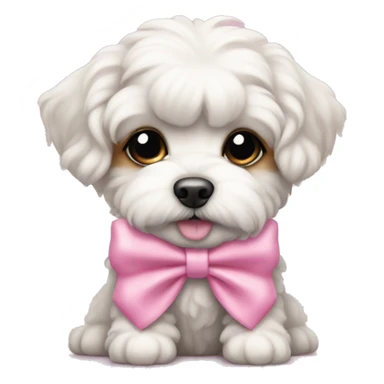 Schichon puppy pink bow  sticker
