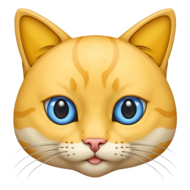 GATO AMARILLO SIN OREJAS VERDES Y OJOS AZULES sticker