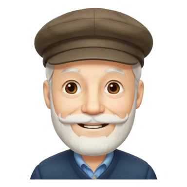 Old man white beard wearing a flat cap sticker