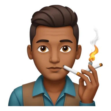 Indian brown guy with side gfade hair style, smoking cigarette sticker