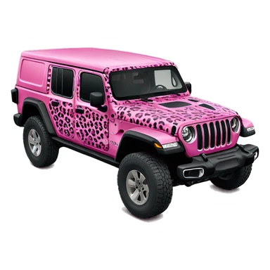 Realistic pink leopard print pattern Jeep Gladiator truck. sticker