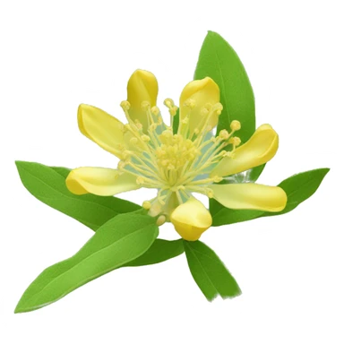 Ashwagandha flower with greenish-yellow petals and a central cluster of tiny yellow stamens sticker