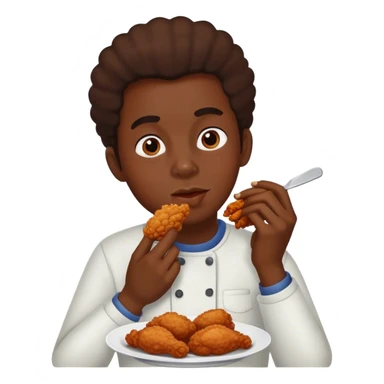 Black person eating chicken sticker