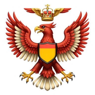 Make a German coloured 1940s inspired doubled headed eagle emoji  sticker