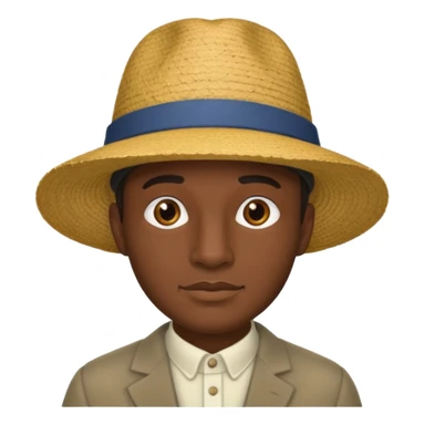 Visage homme créole réunionnais avec chapeau sticker