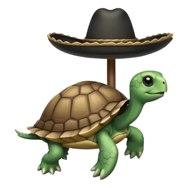Tortuga con sombrero vaquero negro sticker