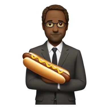Dwight from the office with a hot dog costume  sticker