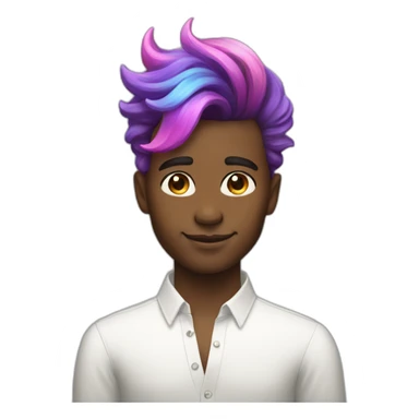 Posh-boy-with-rainbow-unicorn-hair sticker