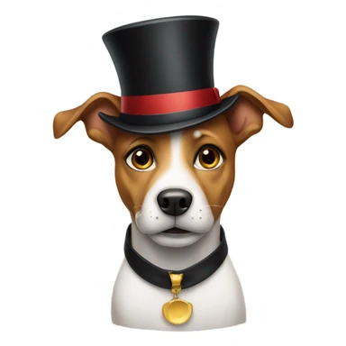 Dog wearing a top hat sticker