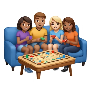 group of friends on couch playing a game sticker