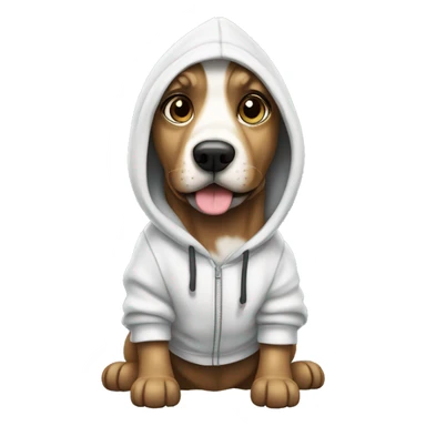 Dog wearing hoodie ￼ sticker